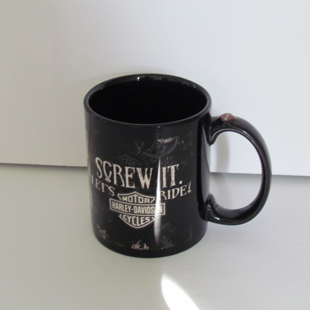 Harley Davidson "Screw It, Let's Ride" Black Mug, Pre-Owned, Exc Condition
